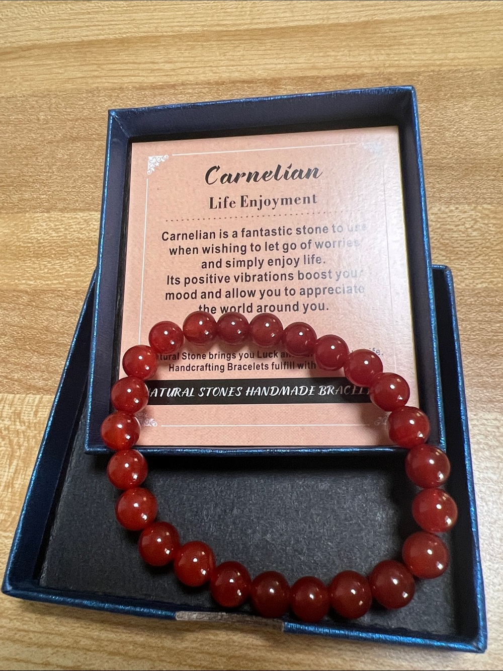 Red Beaded Bracelet - Natural Stone